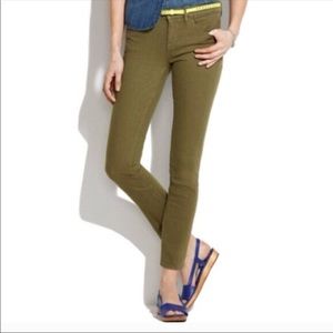 Madewell Green Skinny Ankle Jeans